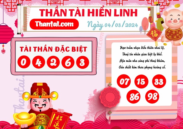 THẦN TÀI HIỂN LINH 18/02/2024