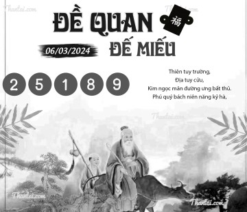 ĐỀ QUAN ĐẾ MIẾU 06/03/2024