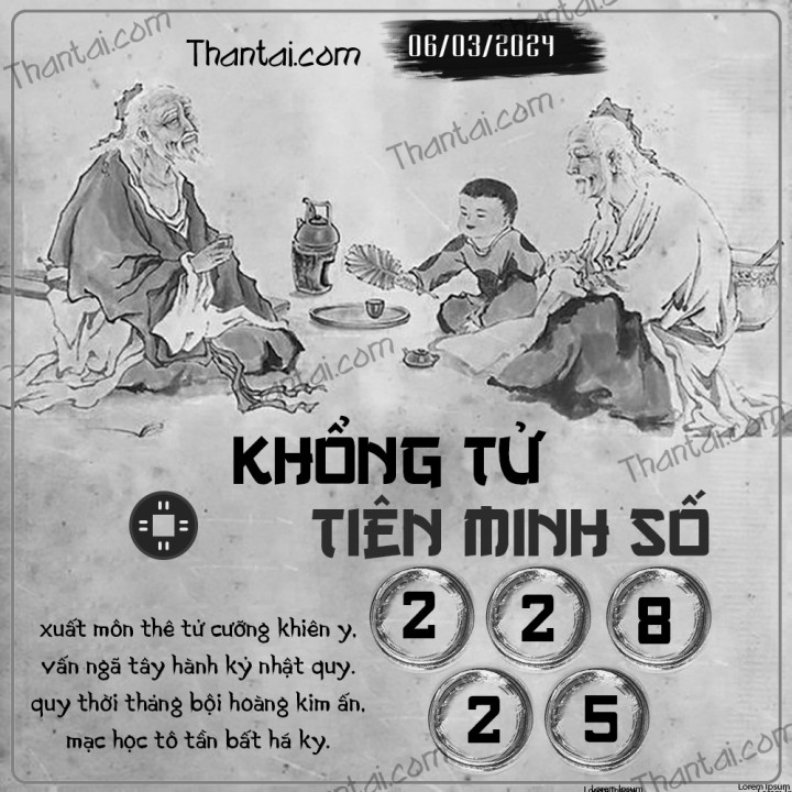 KHỔNG TỬ TIÊN MINH SỐ 20/02/2024