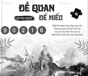 ĐỀ QUAN ĐẾ MIẾU 07/03/2024