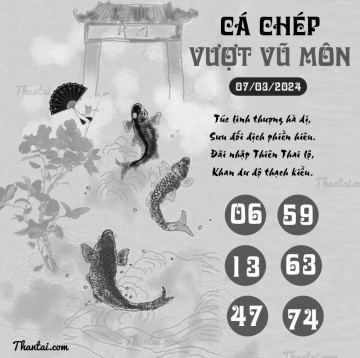 CÁ CHÉP VƯỢT VŨ MÔN 07/03/2024