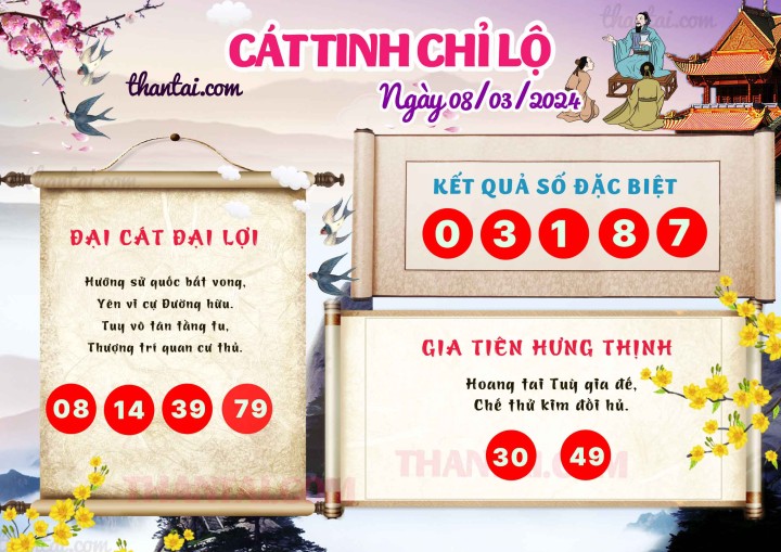 CÁT TINH CHỈ LỘ 22/02/2024