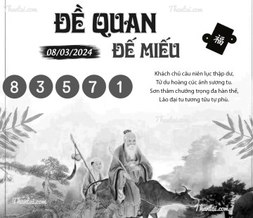 ĐỀ QUAN ĐẾ MIẾU 08/03/2024