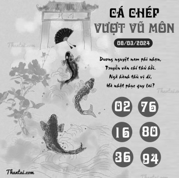 CÁ CHÉP VƯỢT VŨ MÔN 08/03/2024