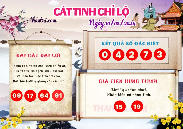 CÁT TINH CHỈ LỘ 24/02/2024
