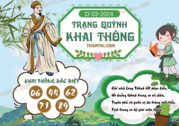 Trạng Quỳnh Khai Thông 13/03/2024