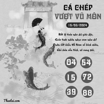 CÁ CHÉP VƯỢT VŨ MÔN 15/03/2024