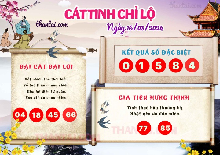 CÁT TINH CHỈ LỘ 01/03/2024