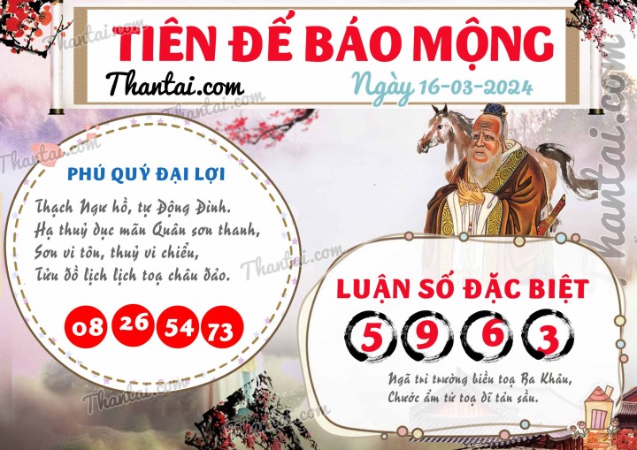 Tiên Đế Báo Mộng 01/03/2024