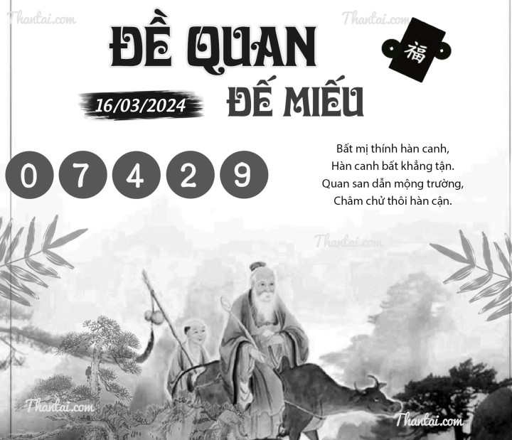 ĐỀ QUAN ĐẾ MIẾU 01/03/2024