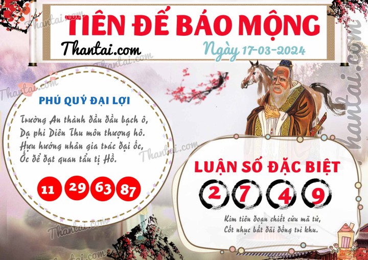 Tiên Đế Báo Mộng 02/03/2024