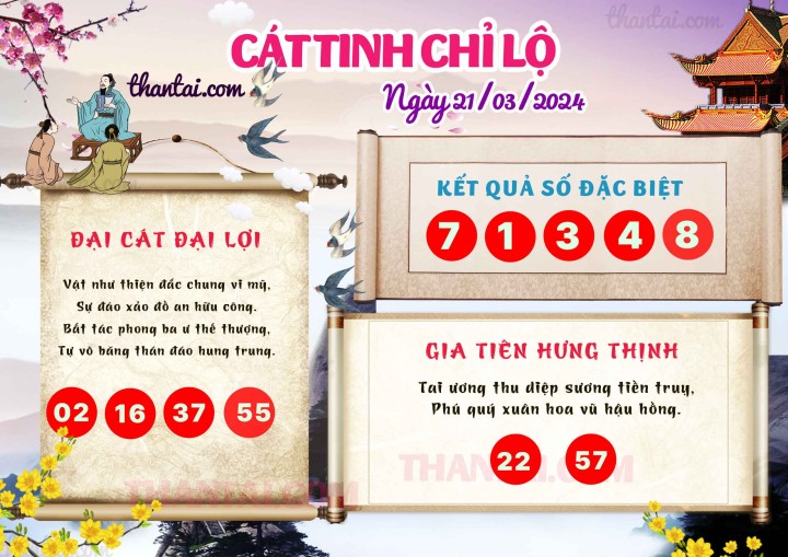 CÁT TINH CHỈ LỘ 06/03/2024