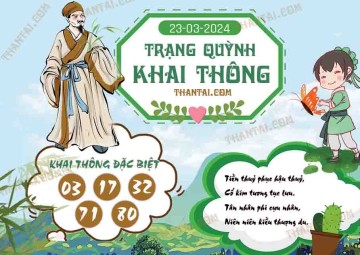 Trạng Quỳnh Khai Thông 23/03/2024