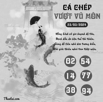 CÁ CHÉP VƯỢT VŨ MÔN 23/03/2024