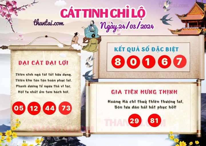 CÁT TINH CHỈ LỘ 09/03/2024