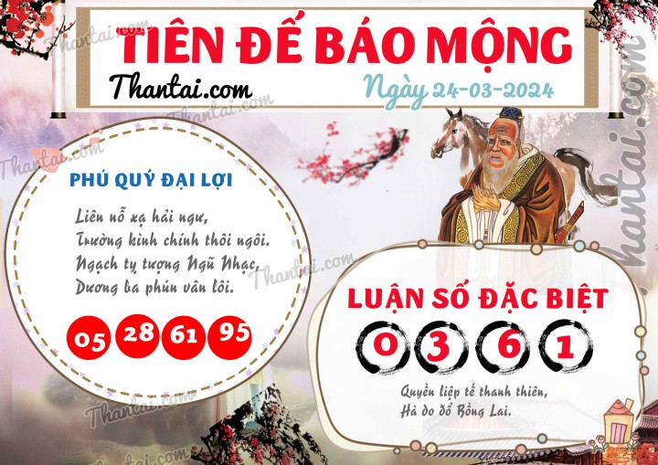 Tiên Đế Báo Mộng 09/03/2024