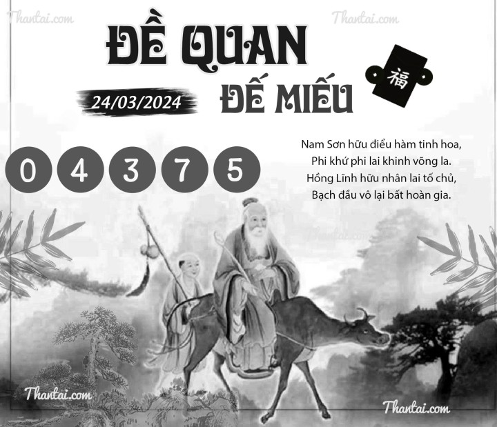 ĐỀ QUAN ĐẾ MIẾU 09/03/2024
