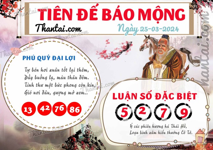 Tiên Đế Báo Mộng 10/03/2024