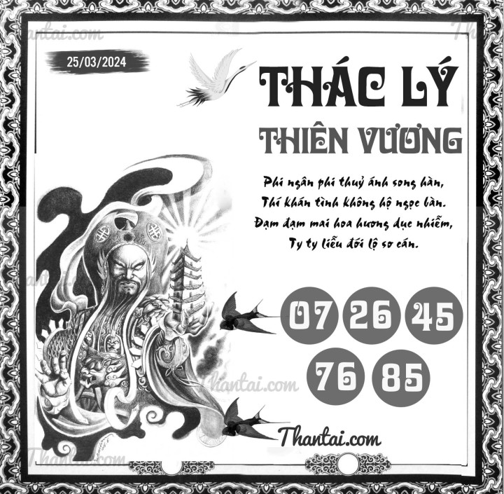 THÁC LÝ THIÊN VƯƠNG 10/03/2024