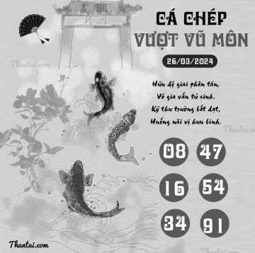 CÁ CHÉP VƯỢT VŨ MÔN 26/03/2024