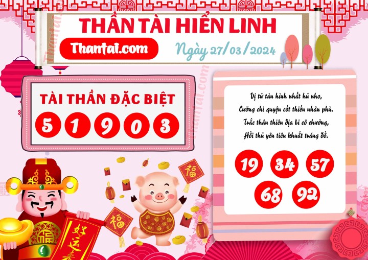THẦN TÀI HIỂN LINH 12/03/2024