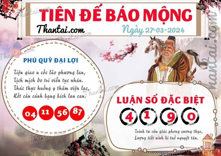 Tiên Đế Báo Mộng 12/03/2024