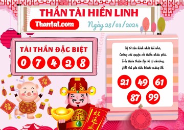 THẦN TÀI HIỂN LINH 28/03/2024