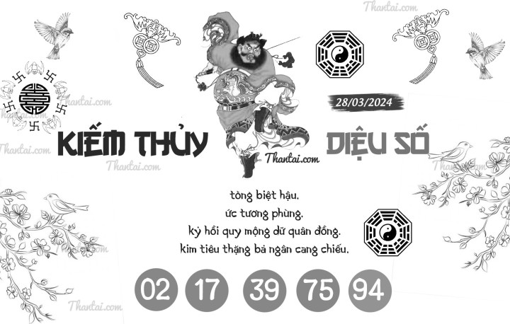 KIẾM THỦY DIỆU SỐ 13/03/2024