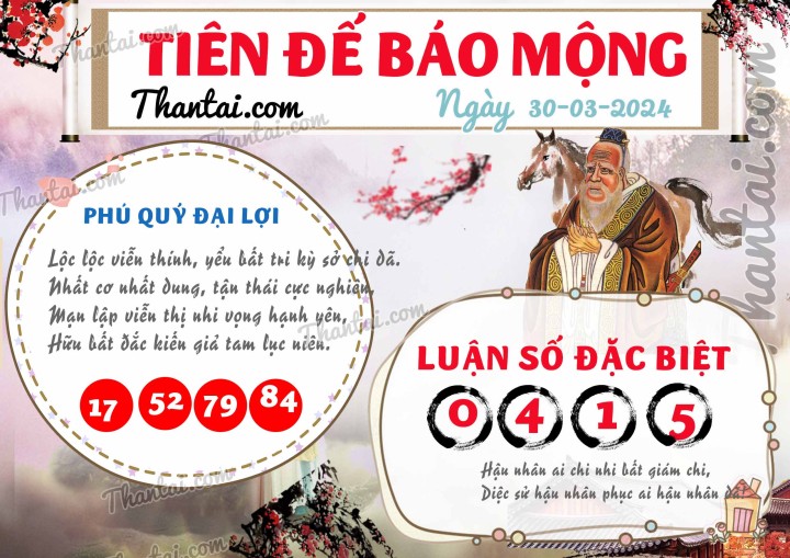 Tiên Đế Báo Mộng 15/03/2024