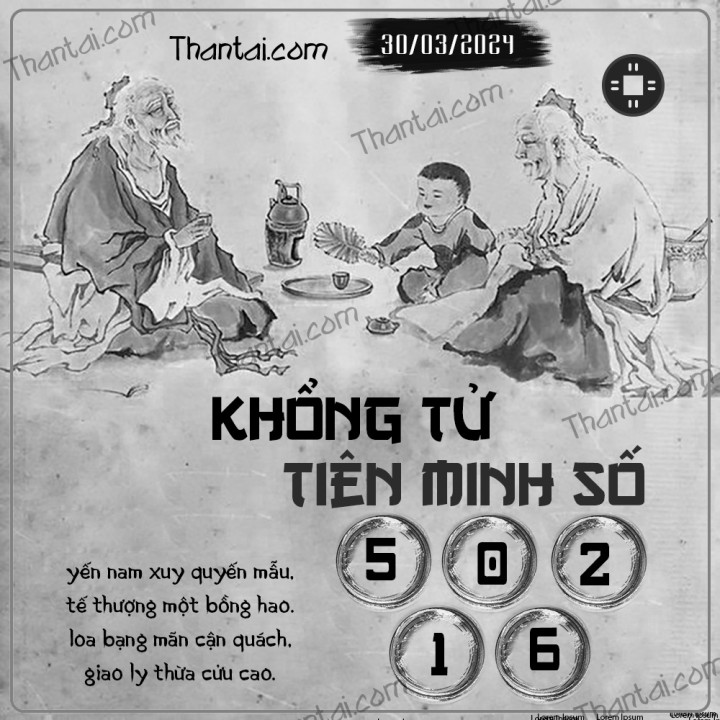 KHỔNG TỬ TIÊN MINH SỐ 15/03/2024