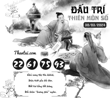 ĐẤU TRÍ THIÊN MÔN SỐ 30/03/2024