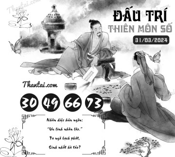 ĐẤU TRÍ THIÊN MÔN SỐ 31/03/2024