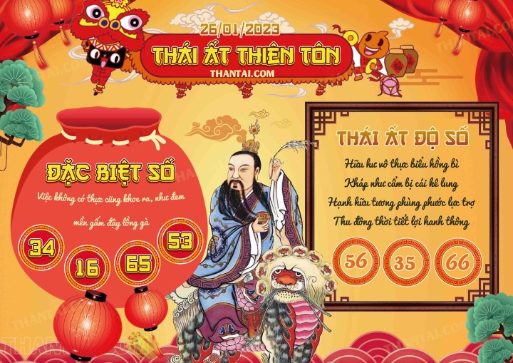 Thái Ất Thiên Tôn 11/01/2023