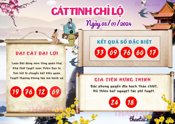 CÁT TINH CHỈ LỘ 19/08/2024