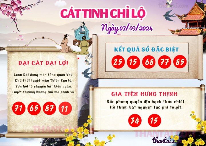 CÁT TINH CHỈ LỘ 23/08/2024