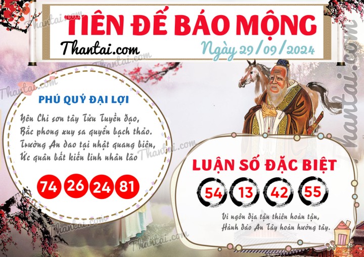 Tiên Đế Báo Mộng 14/09/2024