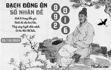 BẠCH ĐÔNG ÔN 23/10/2024