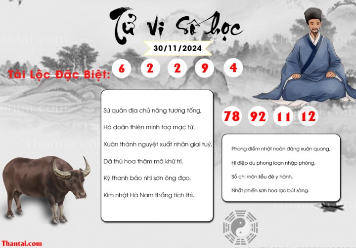 TỬ VI SỐ HỌC 15/11/2024
