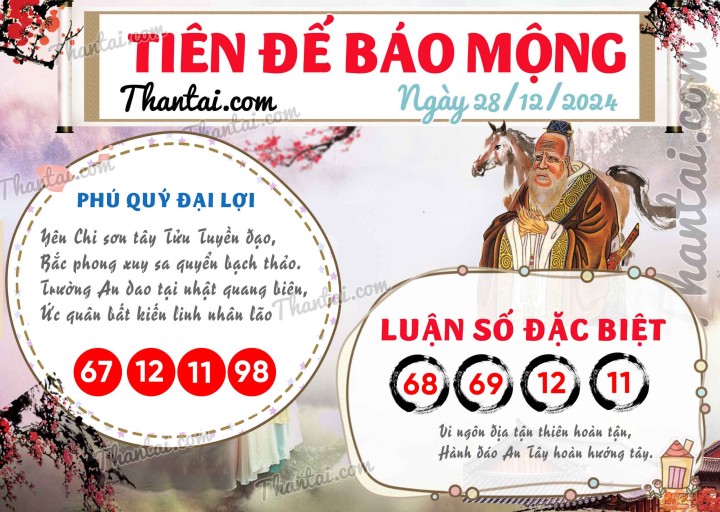 Tiên Đế Báo Mộng 13/12/2024