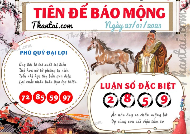 Tiên Đế Báo Mộng 12/01/2023