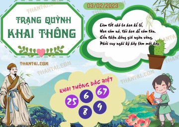 Trạng Quỳnh Khai Thông 03/02/2023