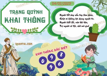 Trạng Quỳnh Khai Thông 04/02/2023