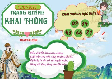 Trạng Quỳnh Khai Thông 13/07/2023