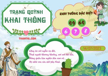 Trạng Quỳnh Khai Thông 14/07/2023