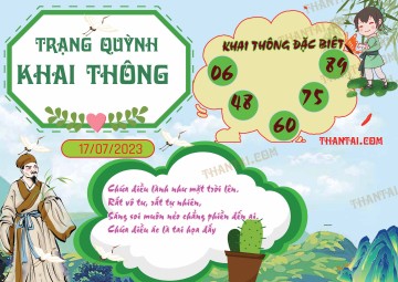 Trạng Quỳnh Khai Thông 17/07/2023