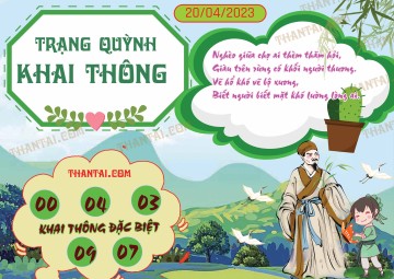 Trạng Quỳnh Khai Thông 20/04/2023