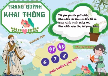 Trạng Quỳnh Khai Thông 25/02/2023