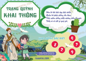 Trạng Quỳnh Khai Thông 25/03/2023