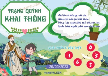 Trạng Quỳnh Khai Thông 26/03/2023