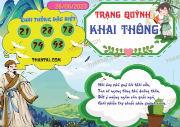 Trạng Quỳnh Khai Thông 26/06/2023